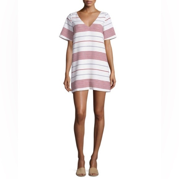 Elizabeth and James / Orlando Stripe woven tunic tie back mini dress sz S - Picture 5 of 5